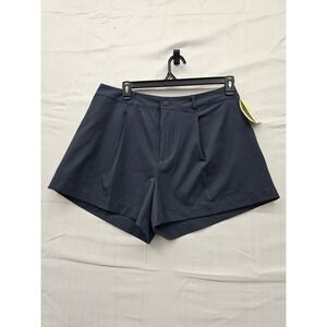 All in Motion Womens High Rise Golf Shorts Navy Blue Woven 4in Inseam Large NWT